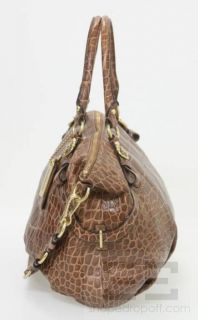 Coach Brown Leather Croc Embossed Large Madison Exotic Sofia Bag