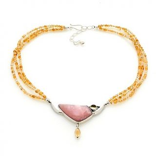 Jay King Pink Opal and Citrine Sterling Silver 18 1/4 Necklace