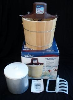 Rival Electric Ice Cream Maker Wood Bucket 5 Qts