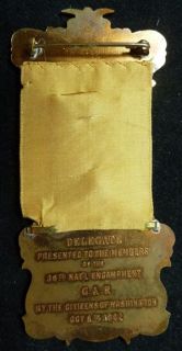 Civil War Gar 36th National Encampment Medal DC 1902 