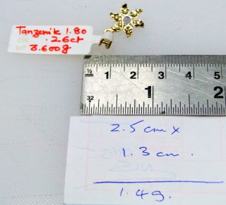 14 K solid VTJ EHS gold Diamond Tanzanite Pendant necklace jewelry