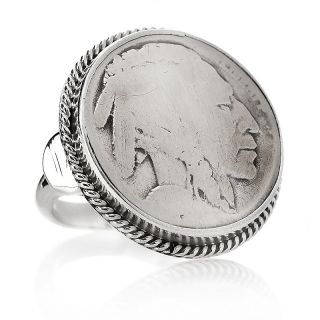 Chaco Canyon Southwest Indian Nickel Coin Sterling Silver Ring