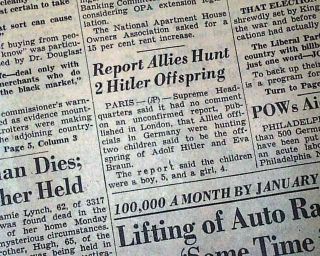Adolph Hitler Eva Braun Had 2 Children Boy Girl 1945 WWII Old