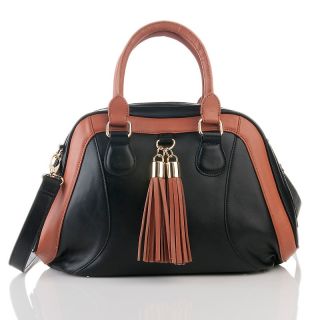  leather colorblock bag with tassel detail rating 12 $ 64 98 s h