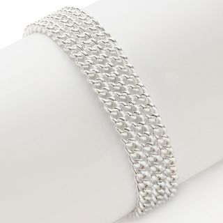 La dea Bendata Triple Curb Link Sterling Silver 7 1/2 Bracelet