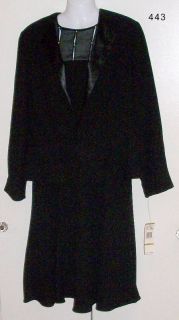 New Evan Picone Evening Black 2 Piece Dress Size 14