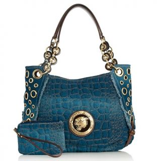  embroidered denim ombre tote with wristlet rating 9 $ 71 96 s h $ 7