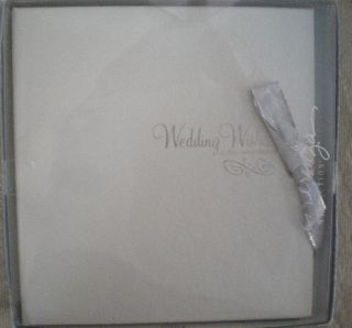 Wedding Wishes Memory Book Silver Bow Blank Pages