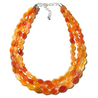  18 3 strand carnelian sterling silver necklace rating 11 $ 74 95 or