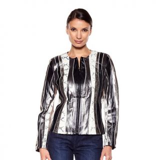 Chi by Falchi Multi Leather Patchwork Style Jacket