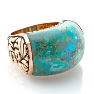 Jewelry Rings Statement Dome Studio Barse Curved Turquoise Bronze