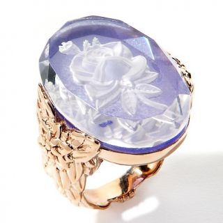 Jewelry Rings Fashion CL by Design Purple Intaglio Quartz Rose