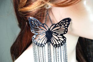  Inspired Butterfly Dangle Hoop Chain Earrings Evelyn Lozada
