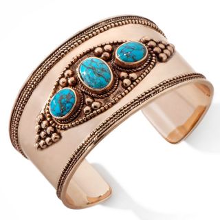 CL by Design Turquoise and Bronze Bold Cuff Bracelet