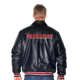 San Francisco 49ers NFL Faux Leather Jacket with Logo at