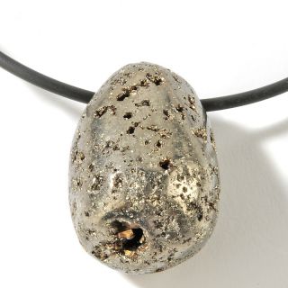 king jay king pyrite nugget on rubber cord necklace rating 5 $ 49 90