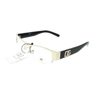 DG Eyewear VINTAGE Style SILVER METAL Frame Half Rim Clear Lens Eye