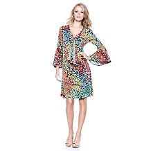 vicky tiel tie front dress with bell sleeves $ 29 90