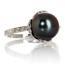 Designs by Turia 9 10mm Cultured Tahitian Pearl and White Topaz