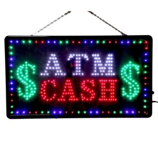 Large LED ATM $ Cash Business Sign with Motion Switch 27 2x15 5 USA