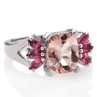 Pink Morganite Tourmaline Sterling Silver Ring   2.13ct
