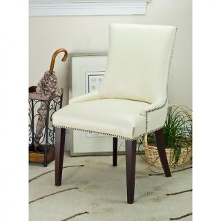 Safavieh Becca Leather Dining Chair in Flat Cream