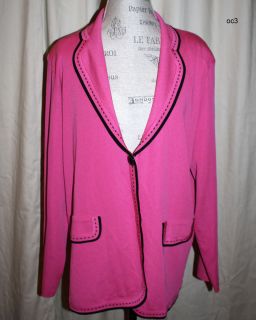 EXCLUSIVELY MISOOK LONG SLEEVE TULIP PINK OPEN BLAZER W SINGLE BUTTON