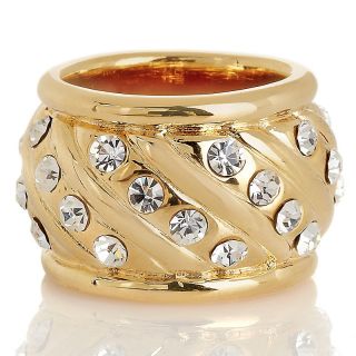 Universal Vault Crystal Goldtone Twist Design Band Ring