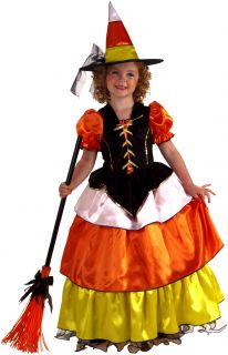  Girls Cute Candy Corn Witch Kids Halloween Costume