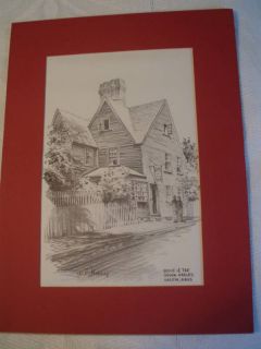 Jas F. Murray   House of Seven Gables   Pencil Drawing