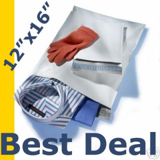100 12x16 White Poly Mailers Envelopes Bags 12 x 16
