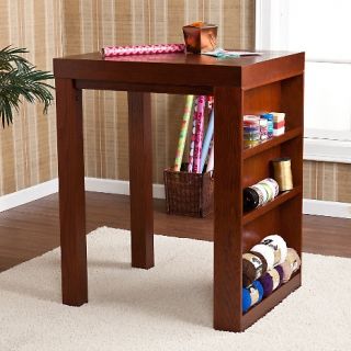 Nevada Espresso Bistro Table Desk with Shelf