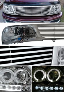 1997 1998 FORD F 150/EXPEDITION CHROME GRILLE+HALO PROJECTOR