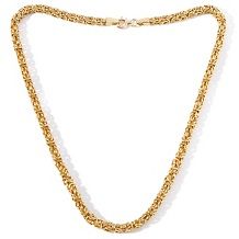 mens goldtone stainless steel 6mm byzantine necklace d