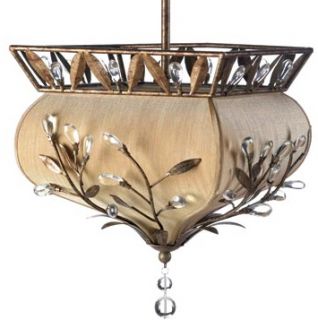 european chic palace jewel pendant gold fabric shade chandelier light