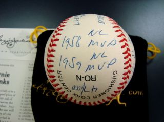 Ernie Banks Ltd. Edition Signed STATBALL Baseball RJ Coa Cubs