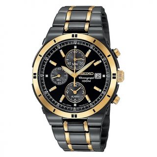 108 0877 seiko men s black chronograph bracelet watch rating 1 $ 450