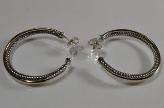  18ky gold sterling silver extra large 3mm crossover hoop earrings