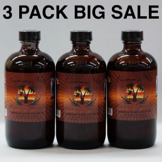Sunny Isle Extra Dark Jamaican Black Castor Oil 8 oz 3 Pack Big Sale