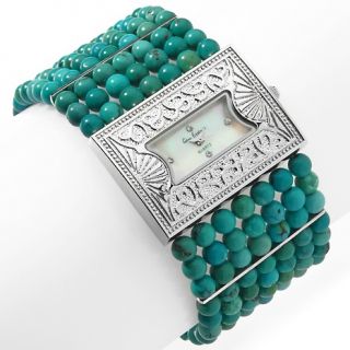 108 133 gem essence turquoise 7 row beaded bracelet watch note