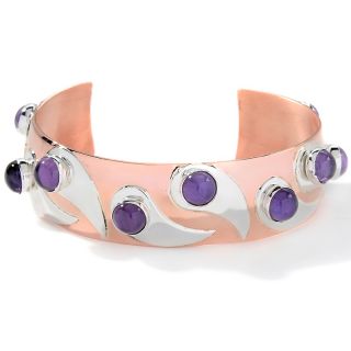 Jay King Copper and Silver Amethyst 6 3/4 Cuff Bracelet at