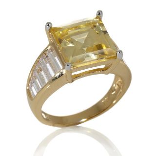 Jewelry Rings Cocktail Absolute™ Step Cut Canary Clear Baguette