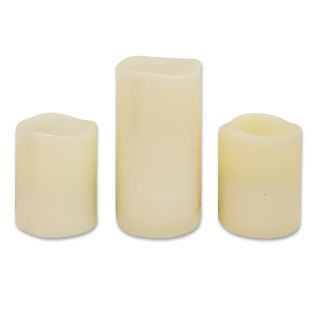 110 6104 brite star set of 3 flameless led candles solid ivory vanilla
