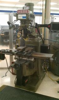 Webb Champ Milling Machine w 2 axis Prototrak MX2 Control Knee Mill 50