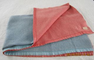 Vtg Genuine Esmond Wool Blanket Reversible 54 x 70