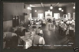 Elkhart Lake Wisconsin Wi 40s RPPC Pine PT Diner Inside