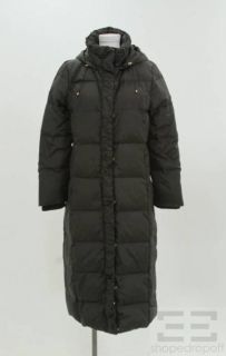 ellen tracy black zip front full length puffer coat size xl