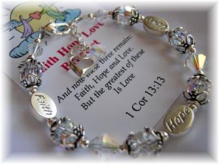 Faith Hope Love Inspirational Prayer Bracelet Jewelry