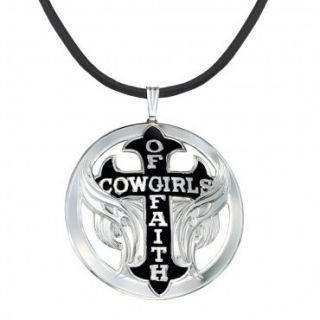 Montana Silversmiths Cowgirls of Faith Winged Cross Necklace Leather