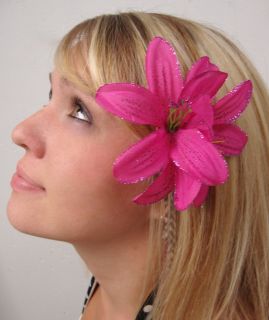 lily flowers back to back on an alligator clip this artificial flower